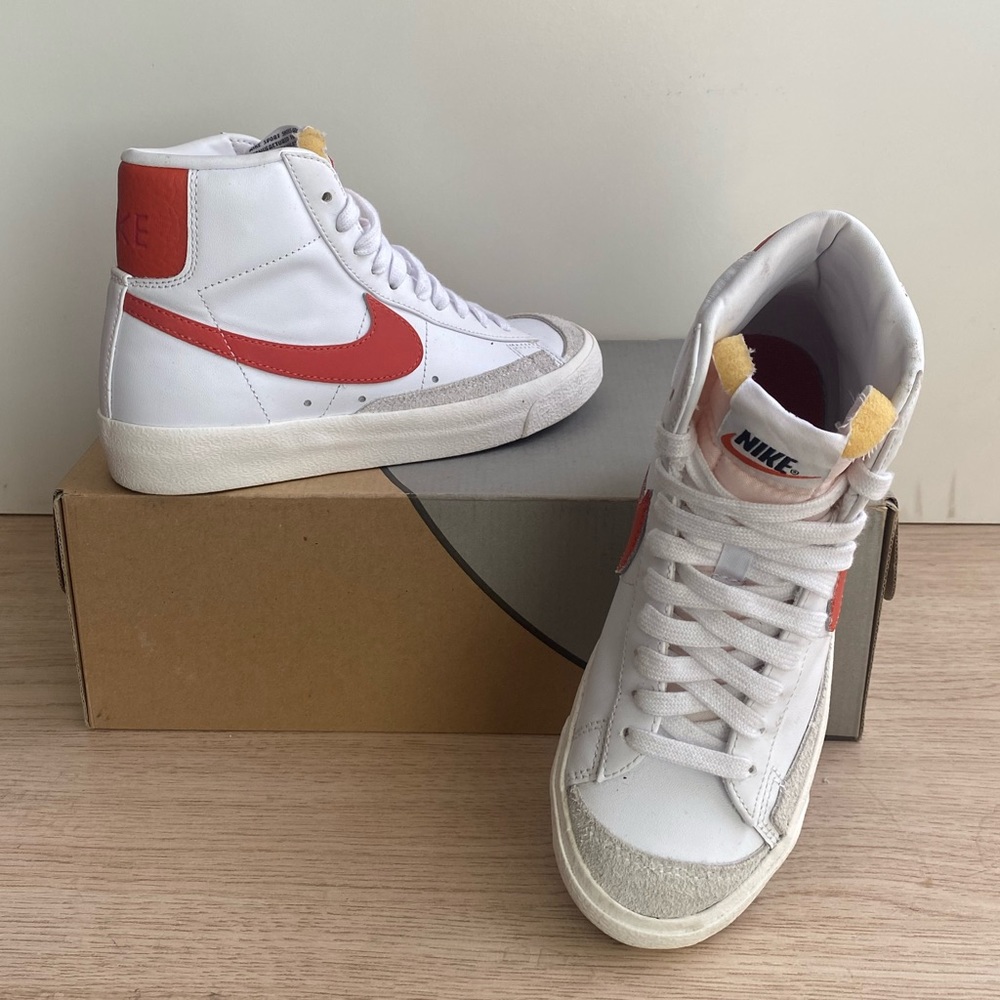 Nike Blazer Mid ‘77 White/Orange Women Sneakers- SZ 5